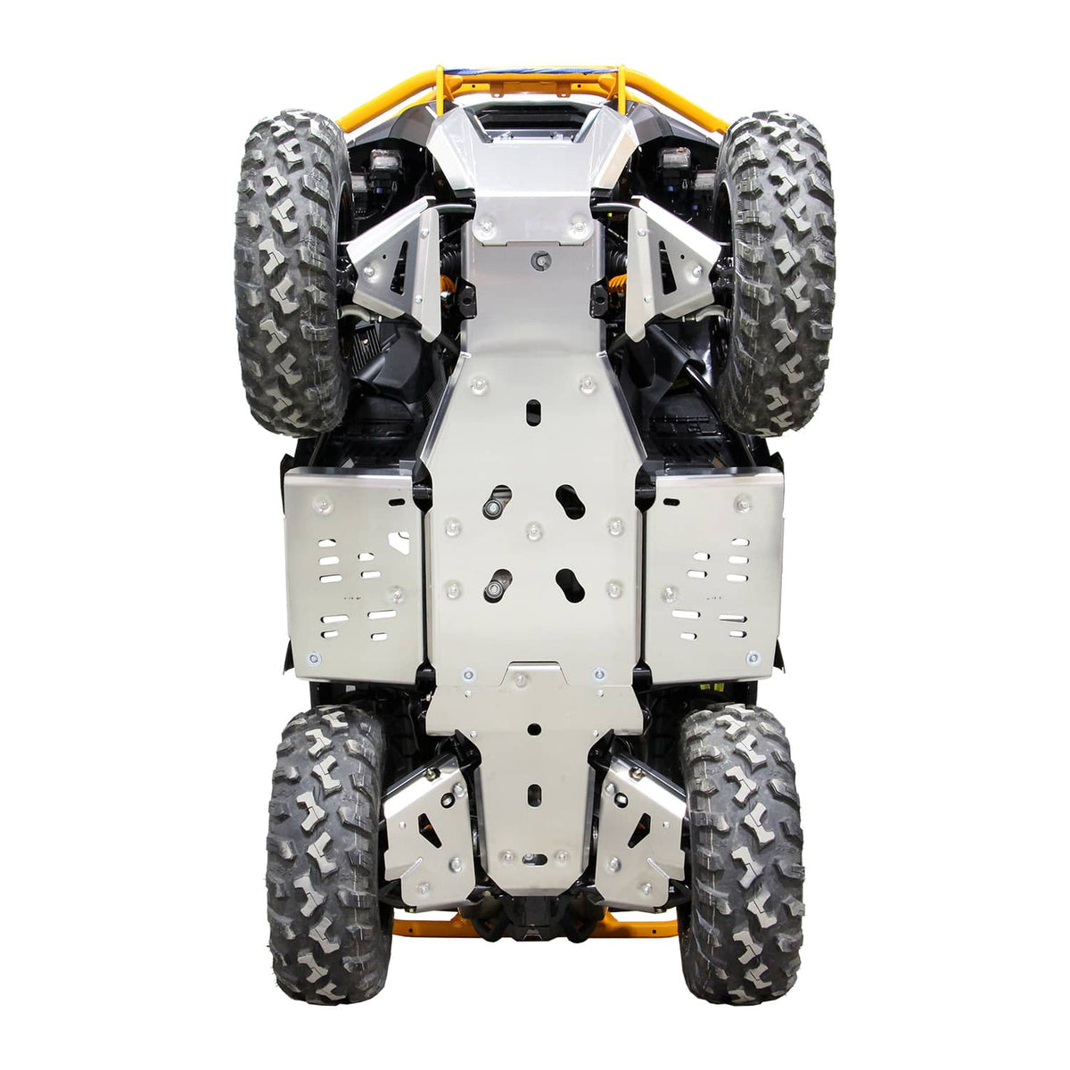 2025+ Can-Am Outlander Gen3 850/1000R with PERFEX™ 3/16" Aluminum Full Skid Plate Kit. Heavy-duty ATV underbody protection for extreme off-road riding.