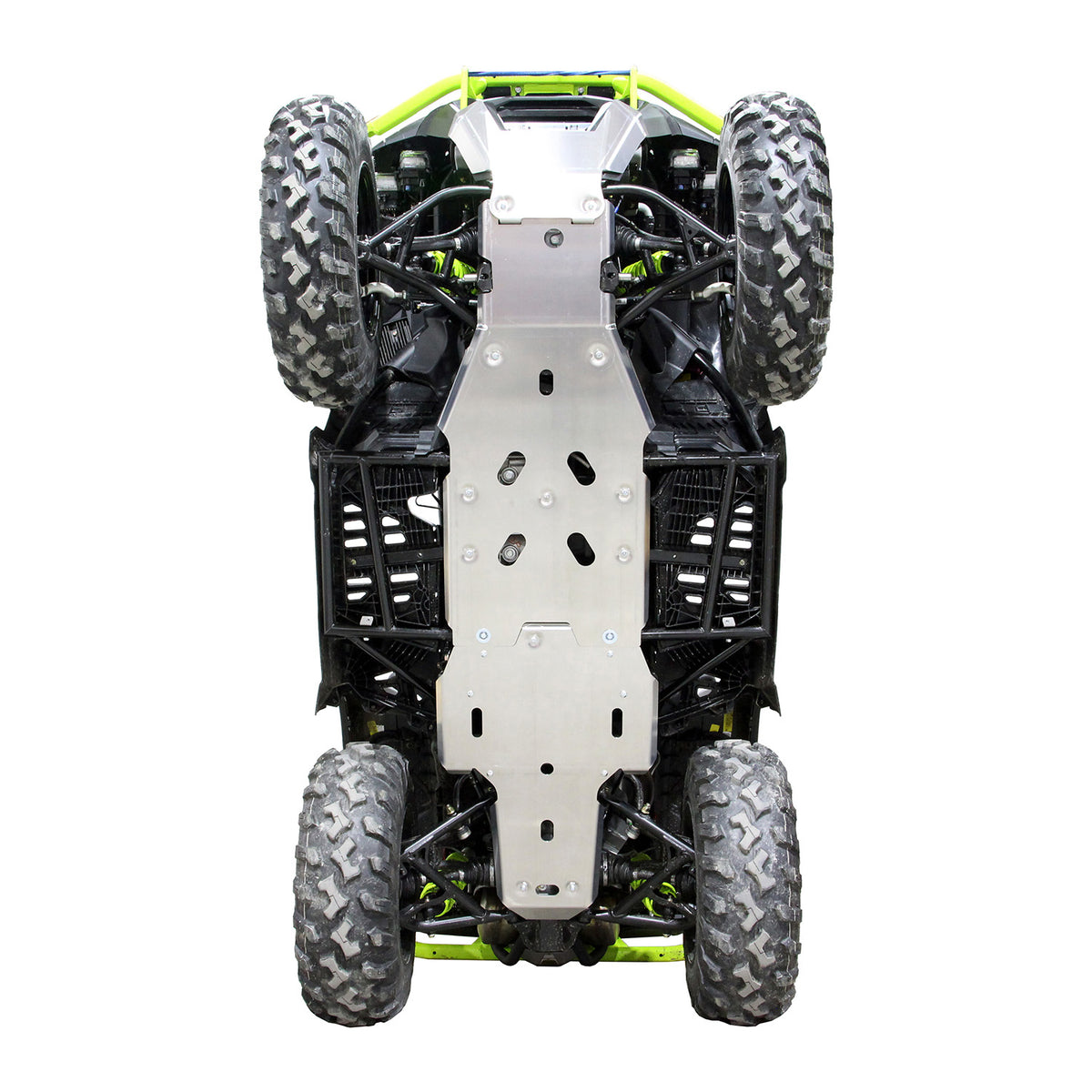 2025+ Can-Am Outlander G3 MAX 850/1000R with PERFEX™ 3/16" Aluminum Full Frame Skid Plate Kit. Heavy-duty ATV chassis protection for extreme off-road riding.