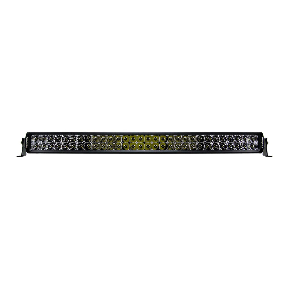 PERFEX 30-inch dual row LED light bar, designed for ATV, UTV, side-by-side, off-road, and 4x4 vehicles. Delivers intense, wide illumination with dual rows for superior visibility and performance.