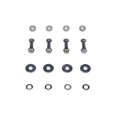 Stainless steel installation hardware included with PERFEX oversized foot pegs for Yamaha Grizzly 550/700 and Kodiak 700, ensuring secure and durable mounting.