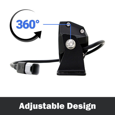 Side view of the adjustable design of the PERFEX LED light bar, compatible with ATV, UTV, side-by-side, off-road, and 4x4 vehicles. Allows for customized positioning and alignment for optimal illumination.