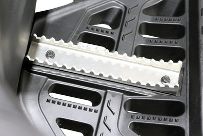 PERFEX right aluminum ATV foot peg installed on a Can-Am Outlander G3 850 XT, providing enhanced traction with 20° angled sides.