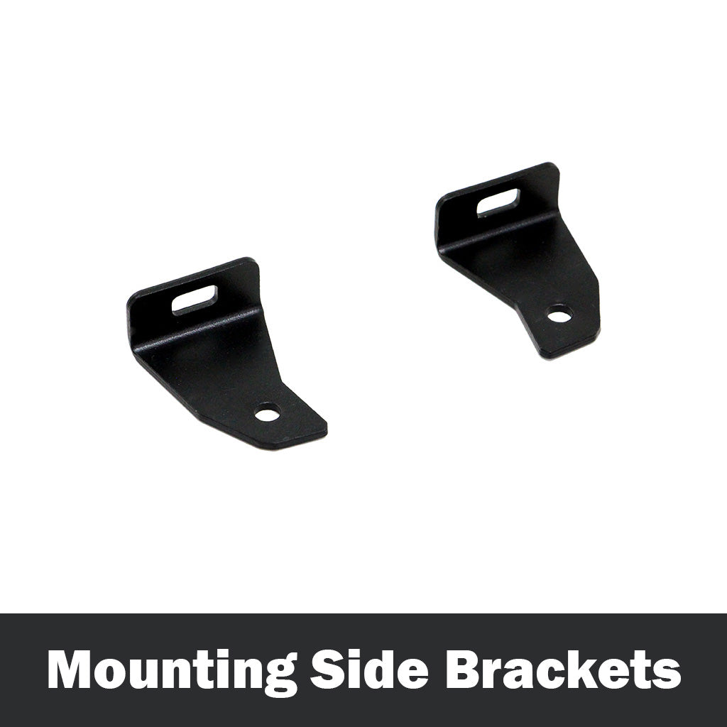 Heavy-duty mounting side brackets included with every PERFEX single row LED light bar for ATV, UTV, and 4x4 lighting, built to last with high-quality construction.