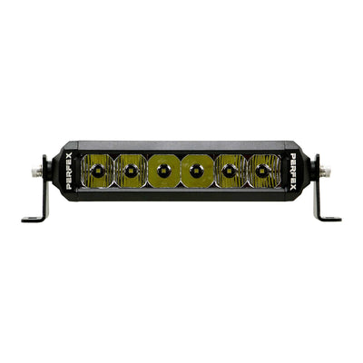 PERFEX 6-inch single row LED light bar for ATV, UTV, side-by-side, off-road 4x4 vehicles, providing enhanced visibility for night driving.