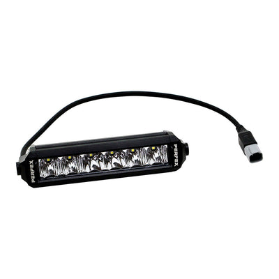 PERFEX 6-inch single row LED light bar for ATV, UTV, side-by-side, off-road 4x4 vehicles, providing enhanced visibility for night driving.