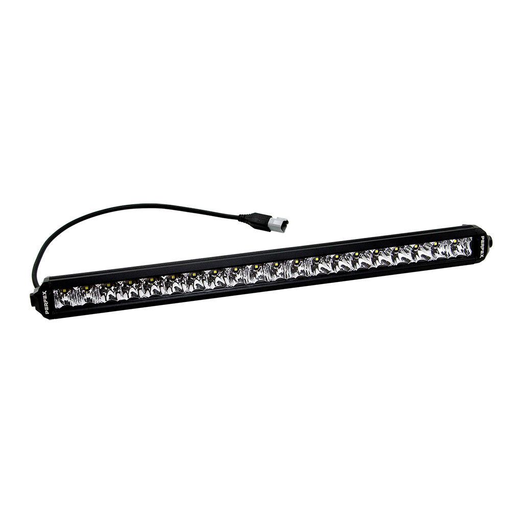 PERFEX 20-inch single row LED light bar, ideal for ATV, UTV, side-by-side, off-road, and 4x4 vehicles. Offers extensive illumination and durability for superior visibility and performance.
