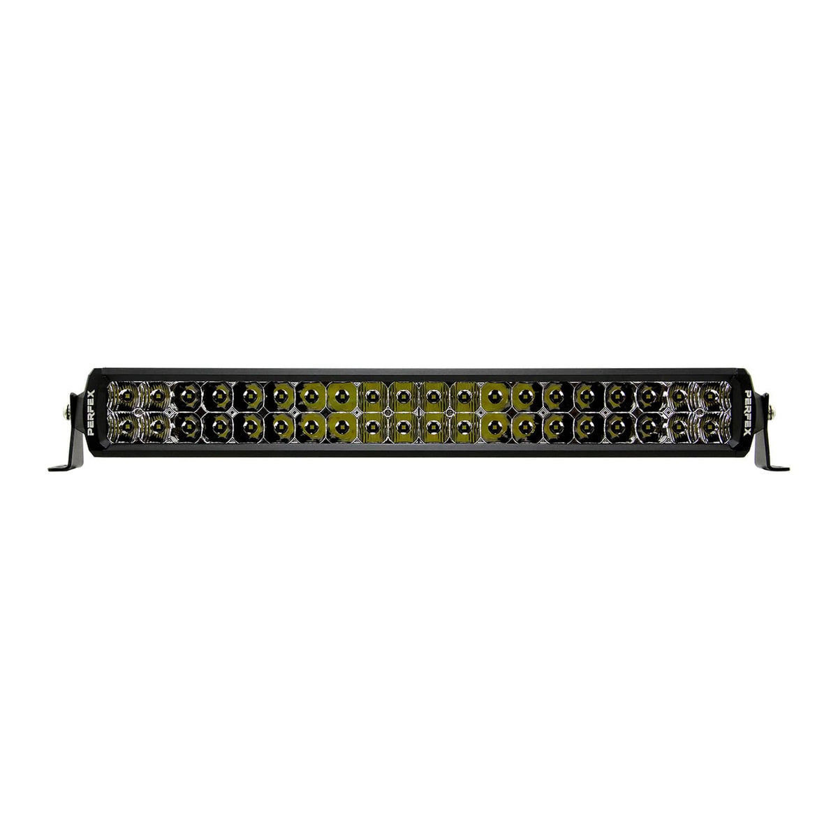 PERFEX 20-inch dual row LED light bar, ideal for ATV, UTV, side-by-side, off-road, and 4x4 vehicles. Offers powerful, wide illumination with dual rows for enhanced visibility and performance.