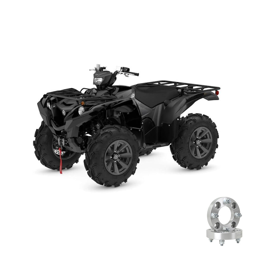 PERFEX™ aluminum wheel spacers for Yamaha Grizzly 550, 600, 660, and 700. High-performance 6061-T6 aluminum with 4x110 bolt pattern and M10-1.25 studs, designed for off-road durability.