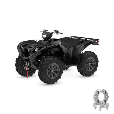 PERFEX™ aluminum wheel spacers for Yamaha Grizzly 550, 600, 660, and 700. High-performance 6061-T6 aluminum with 4x110 bolt pattern and M10-1.25 studs, designed for off-road durability.