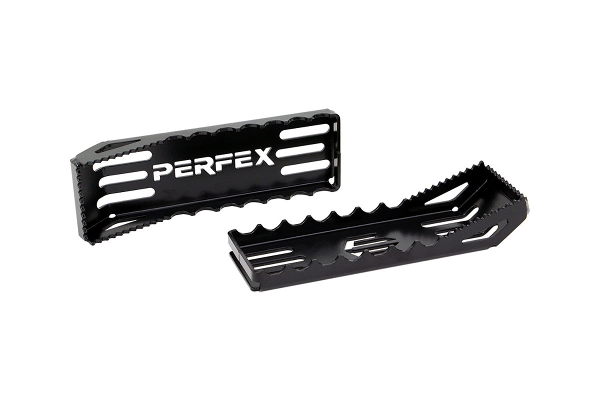 PERFEX ATV and UTV oversized foot pegs for improved grip and control.