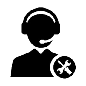 Helpful customer support representative with headset ready to assist, symbolizing exceptional service and assistance at PERFEX Industries.