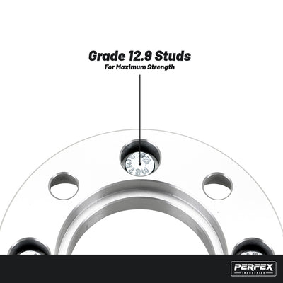 PERFEX 4x110 ATV and UTV wheel spacers with grade 12.9 wheel studs, built for maximum strength and secure installation in demanding off-road conditions.