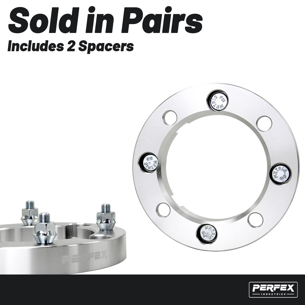 PERFEX 4x136 aluminum ATV and UTV wheel spacers kit sold in pairs, includes 2 spacers with lug nuts, designed to widen stance and improve off-road stability.