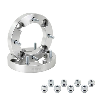 PERFEX aluminum wheel spacers (sold in pairs), 4x156 bolt pattern, 1-inch thick (25.4mm), with included lug nuts. Compatible with all Polaris ATVs and UTVs (ACE, General, Ranger, RZR, Scrambler, Sportsman) and Yamaha models (Wolverine RMAX, YXZ1000R).