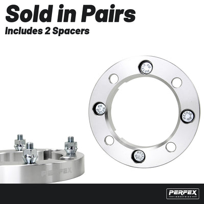 PERFEX 4x156 aluminum ATV and UTV wheel spacers kit sold in pairs, includes 2 spacers with lug nuts, designed to widen stance and improve off-road stability.