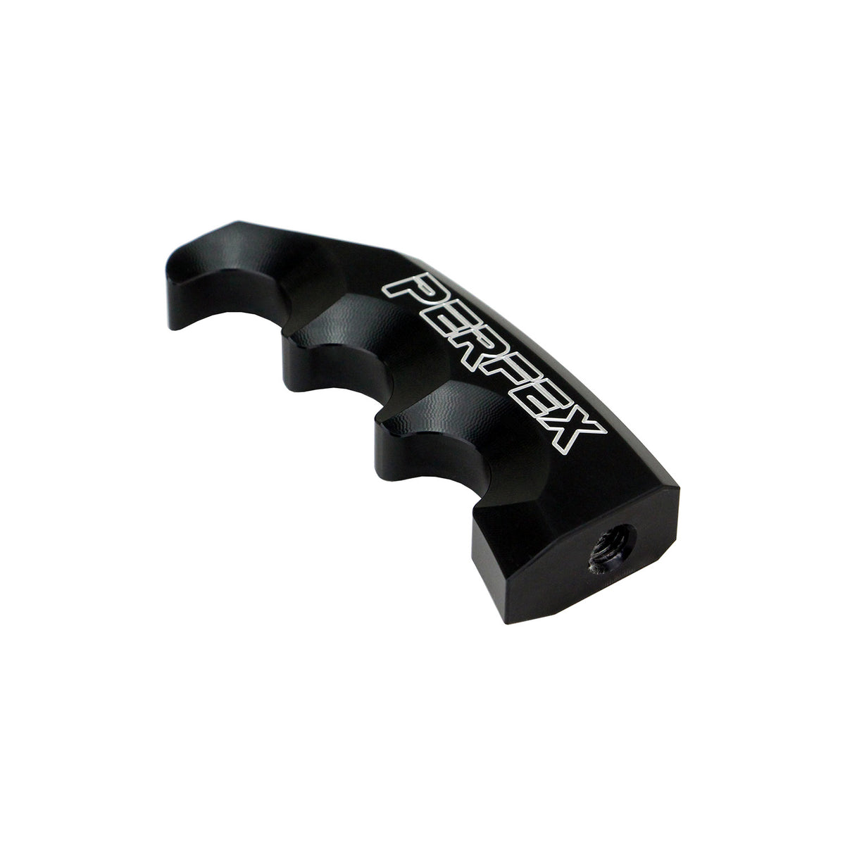Black anodized PERFEX ATV shifter knob with M8-1.25 thread mount.