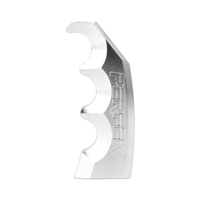 PERFEX silver raw billet aluminum ATV shift knob.