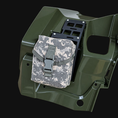Project Backcountry Modular FenderLink on Suzuki KingQuad 500/750 with MOLLE storage pouch mounted to the left fender.